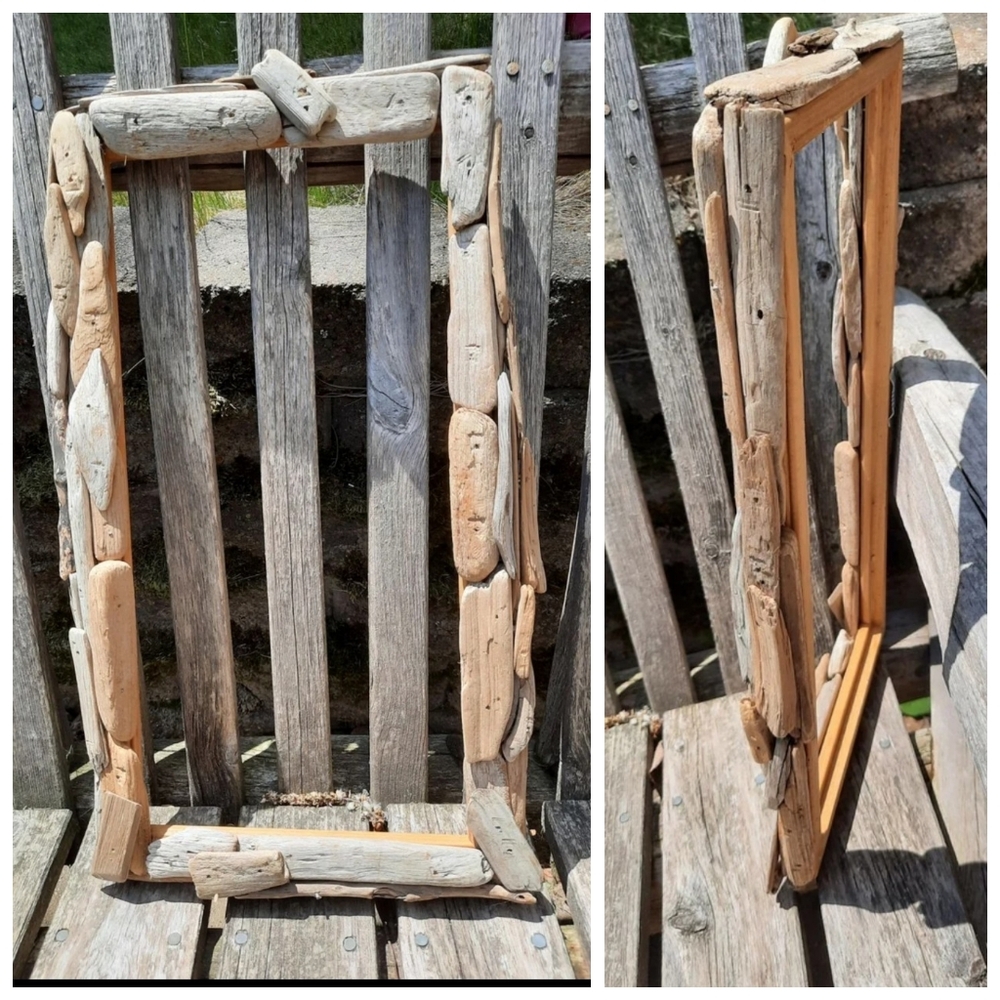 Handmade Driftwood frame handcrafted Lake Superior 8x16